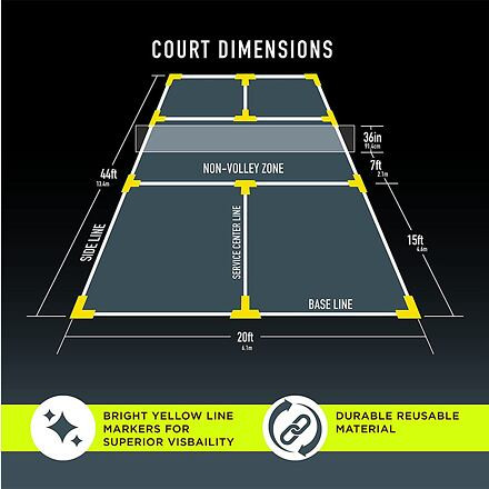 Court Marker Kit lajny na pickleball žltá 4