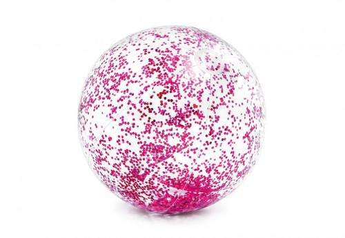 Nafukovacia plážová lopta INTEX 58070 Glitter Transp. 71 cm ružová