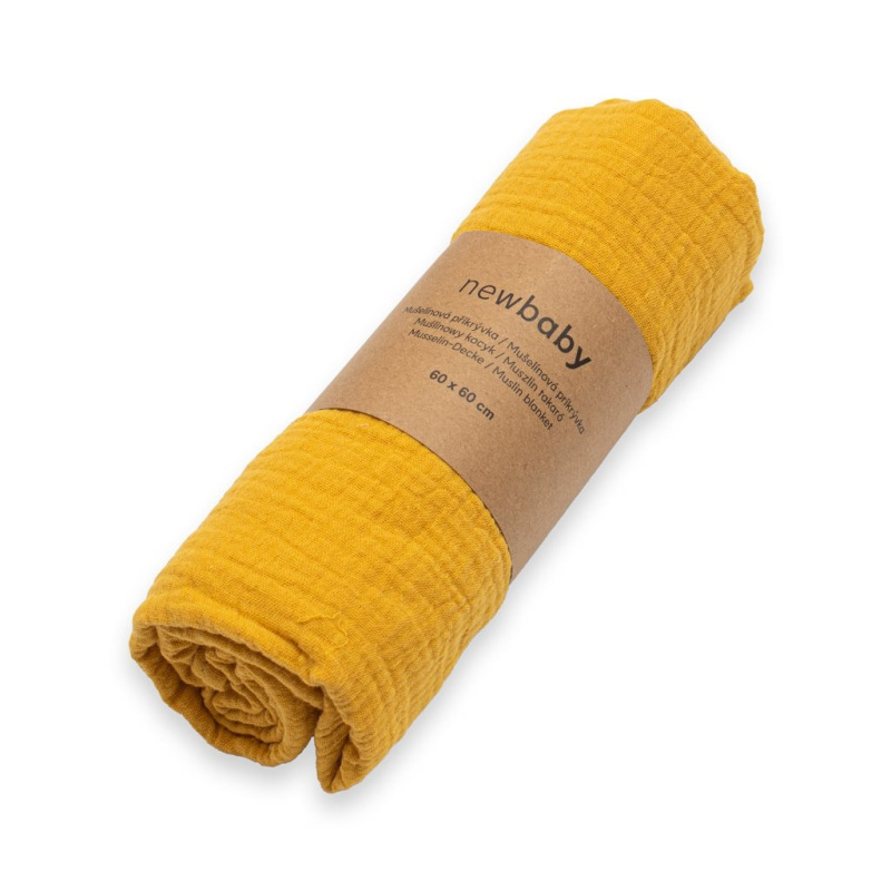 Mušelínová deka New Baby mustard 1