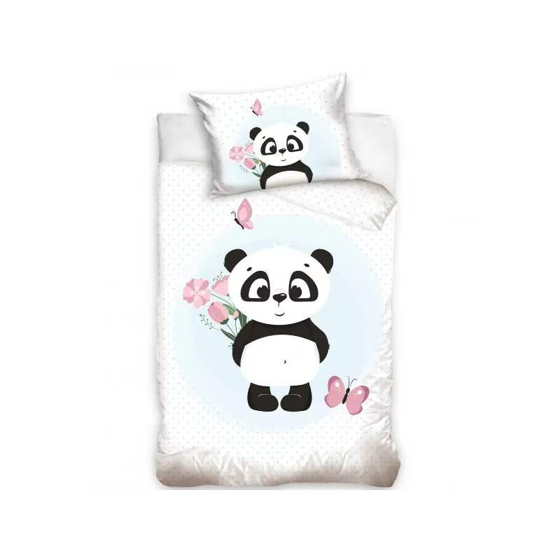 CARBOTEX Detské bavlnené obliečky do postieľky PANDA, 100/135+40/60, BABY226008