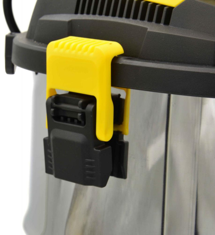 Vysávač priemyselný na sucho a na mokro 25l, so zásuvkou, s oklepom, 1800W, GEKO 5