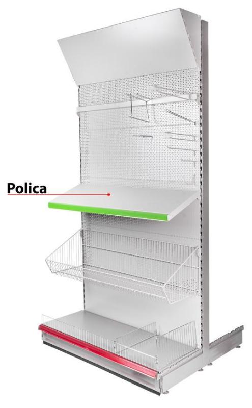 Polica Racks H10 665x370x0.8 mm, s držiakmi *S*, max. 70 kg