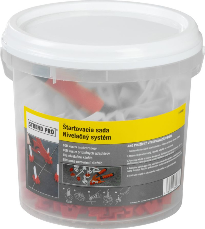 Sada nivelačná Strend Pro LS119 StarterKIT, 100x medzerník, 100x adaptér + kliešte 5
