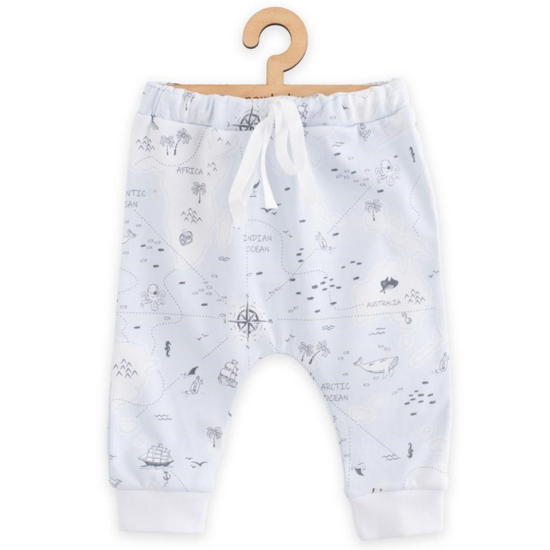 Detské bavlnené nohavice Jogger New Baby For Babies ocean 62 (3-6m) 1