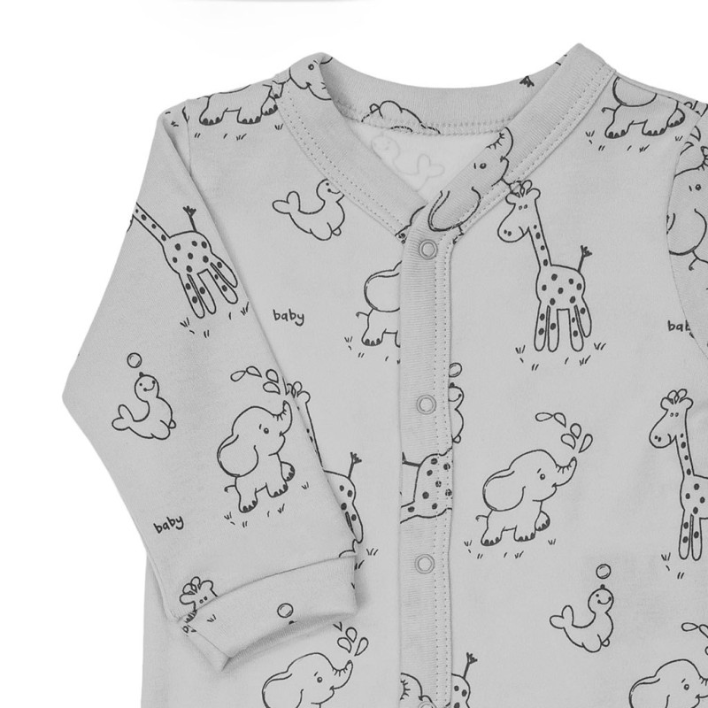 Dojčenská súprava do pôrodnice Nicol Baby Animals sivá 68 (4-6m) 2