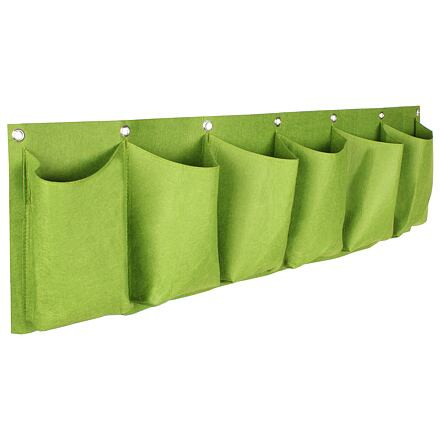 Horizontal Grow Bag 6 textilné kvetináče na stenu zelená