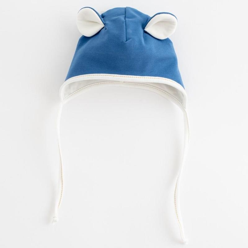 Jarná dojčenská čiapočka so šatkou na krk New Baby Sebastian modrá 62 (3-6m)