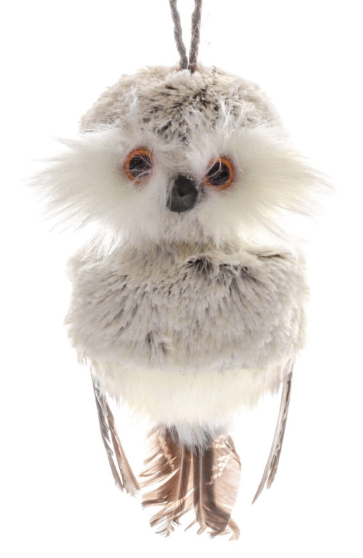 Sova MagicHome, 18cm, závesná, hnedá, páperová