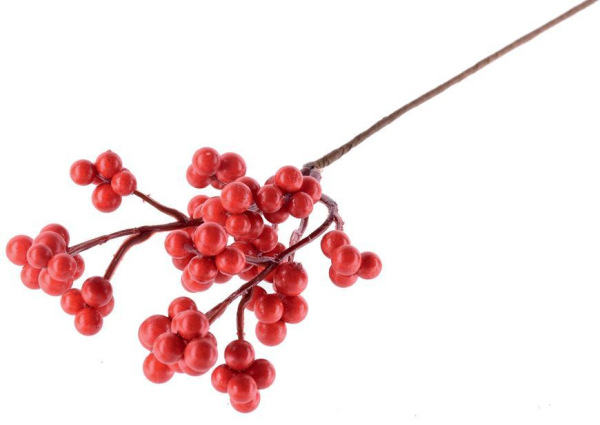 Vetvička MagicHome Vianoce, Berries.Red, červená, 33 cm