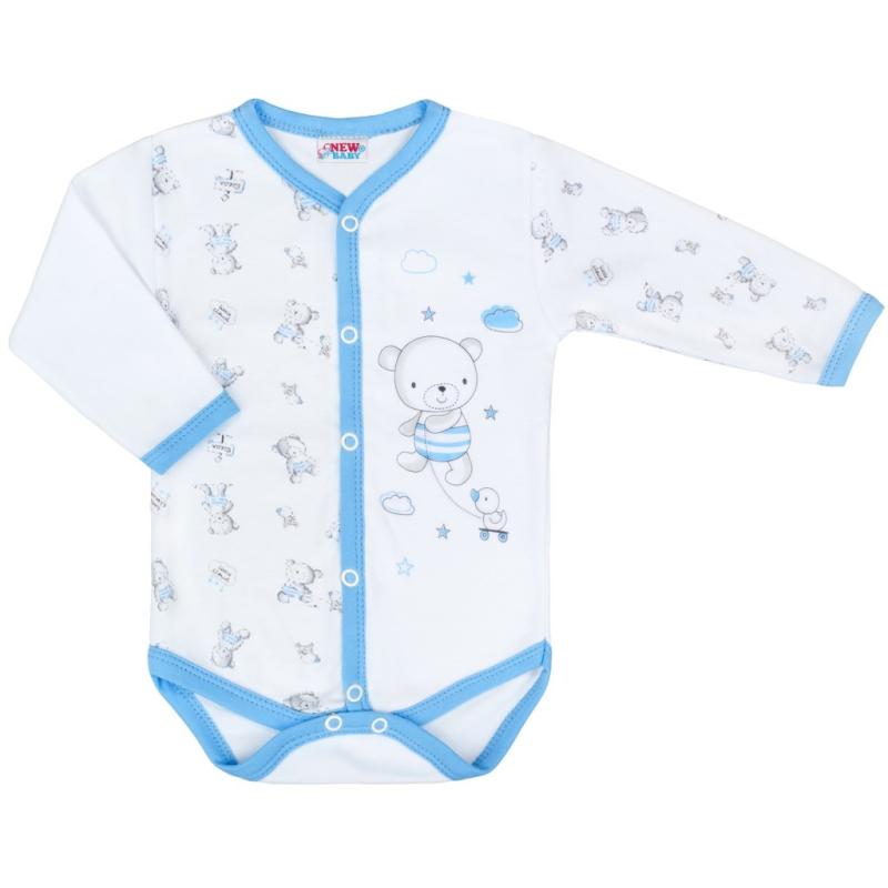 Dojčenské celorozopínacie body New Baby Bears modré 50