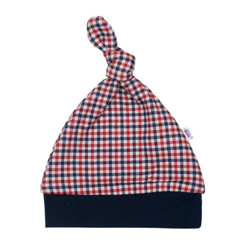 Dojčenská bavlnená čiapočka New Baby Checkered 86 (12-18m)