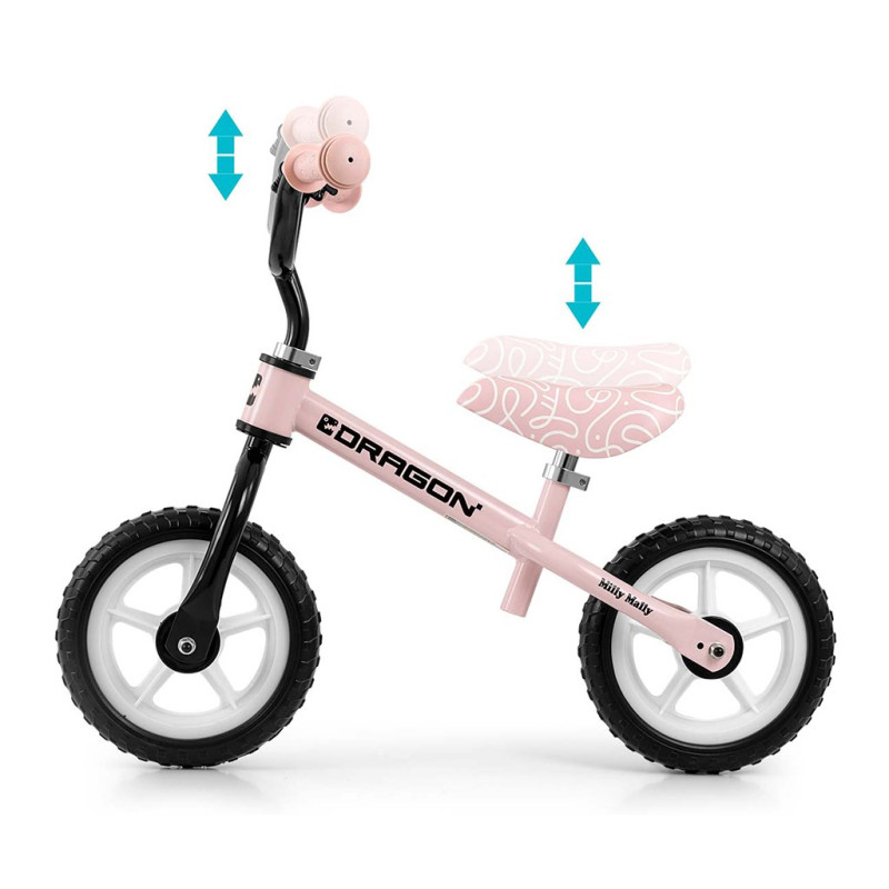 Detský balančný bicykel Milly Mally Dragon pink 1