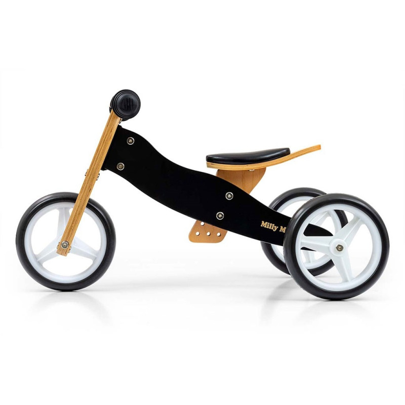 Detské multifunkčné odrážadlo bicykel 2v1 Milly Mally JAKE Classic Black 1