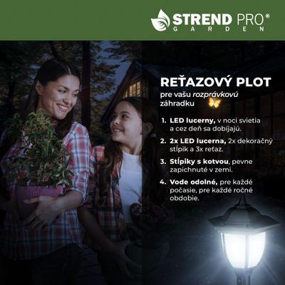 Lampa Strend Pro Garden, reťaz, ohrada, plot do záhrady, 2x solárne svietidlo, 1x LED, 16,5x16,5x71,