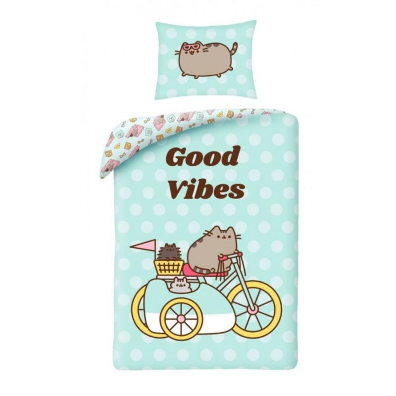 HALANTEX Bavlnené obliečky PUSHEEN Good Vibes, 140/200+70/90, PUS275BL