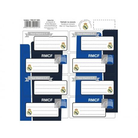 Samolepiace štítky na zošity 8ks REAL MADRID, RM-107, 708017003