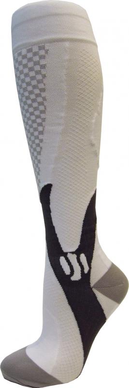 Rulyt Kompresné športové ponožky CHECKER, biele, veľ. 39-41
