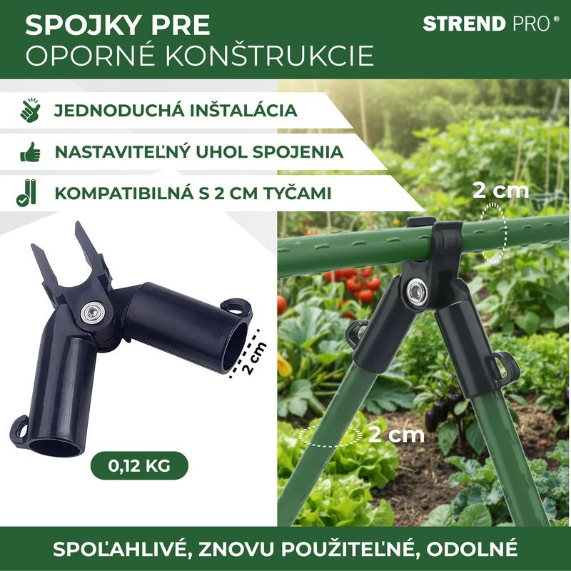 Spojka Strend Pro, plast, konektor A na záhradné oporné tyče, 20 mm, bal. 4 ks 2