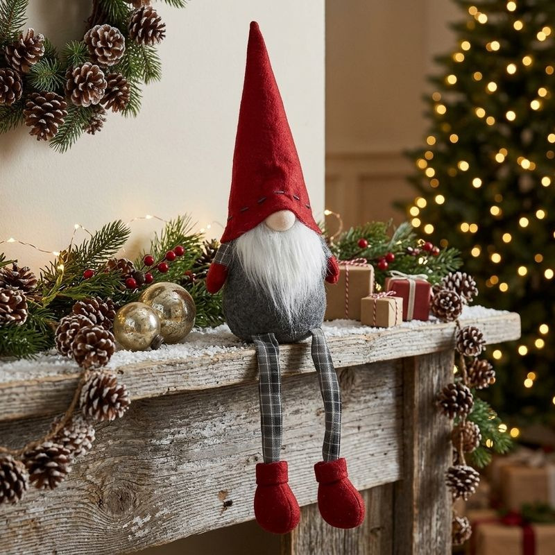 Dekoracia MagicHome Vianoce, Škriatok, hompáľajúci, 40 cm 1