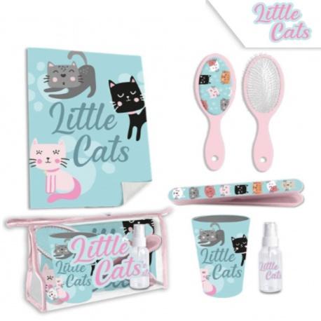 KIDS LICENSING kozmetický set (kefa, puzdro, pohár, uterák, spray) LITTLE CATS, KL10736