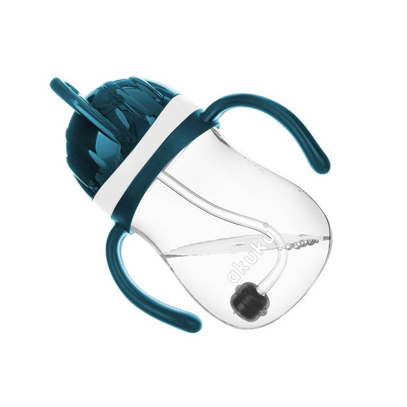 Kúzelná fľaška so slamkou a závažím Akuku 280 ml biela 1