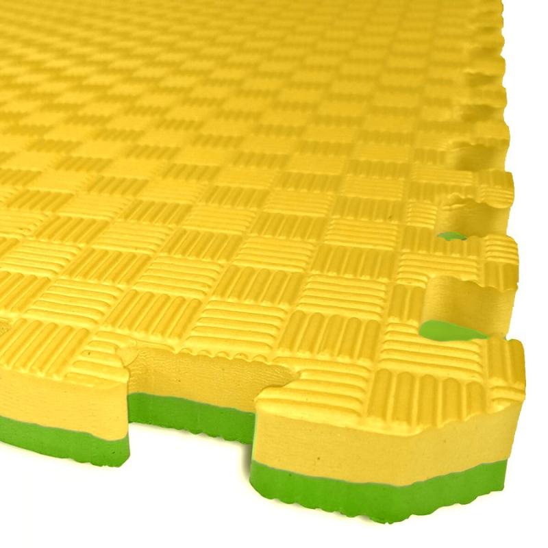 Sedco TATAMI PUZZLE podložka - Dvojfarebná - 50x50x2,0 cm podložka fitness žltá/zelená