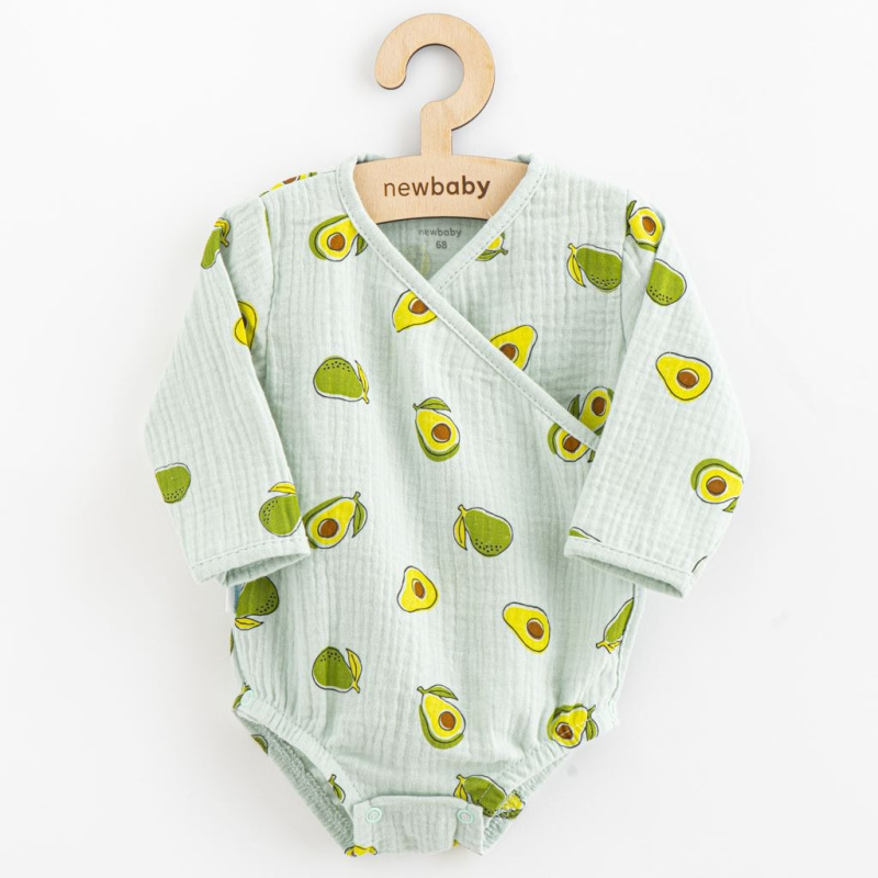 Dojčenské mušelínové body s bočným zaviazovaním New Baby Avocado 86 (12-18m)