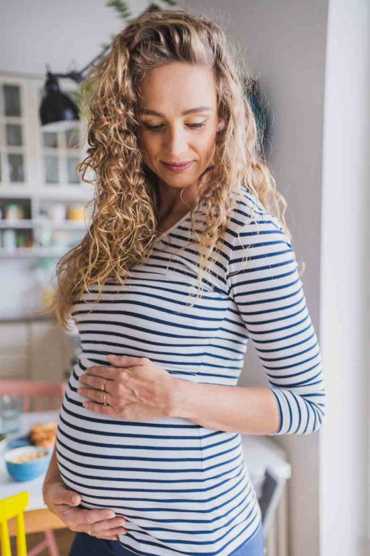 Tehotenské a dojčiace tričko Milk Shirt milk & love bielo modré pásiky S 1