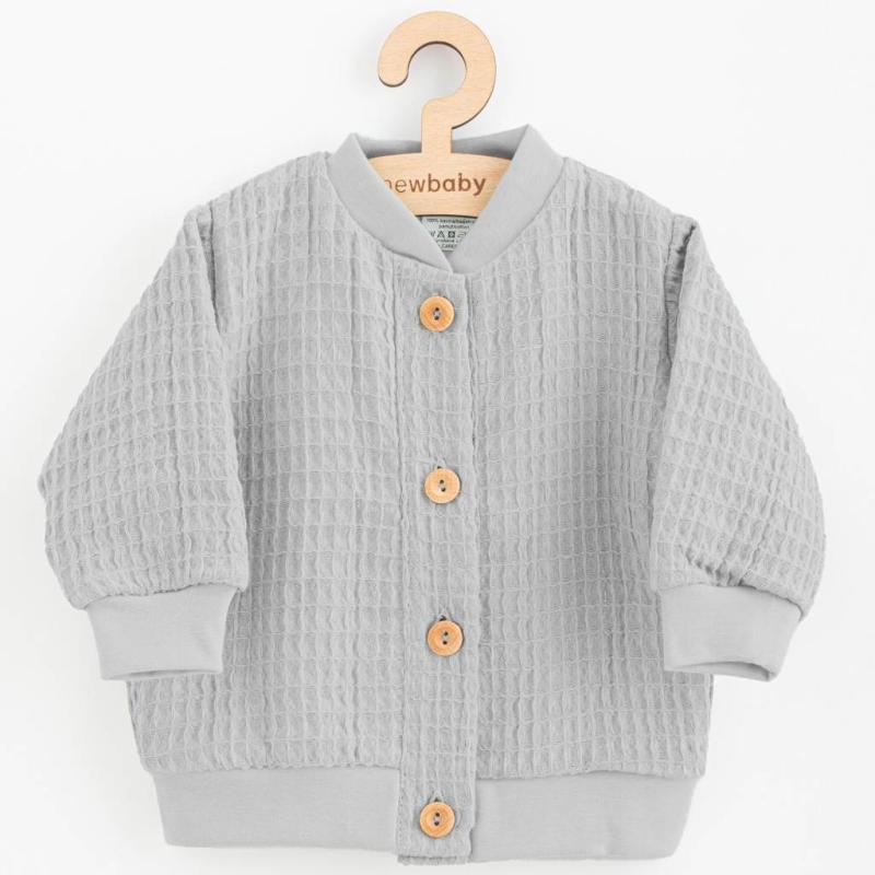 Dojčenský mušelínový kabátik New Baby Comfort clothes sivá 56 (0-3m)