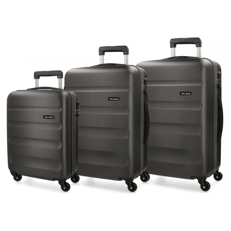 ROLL ROAD Flex Antracita, Sada ABS cestovných kufrov, 55-65-75cm, 5849461