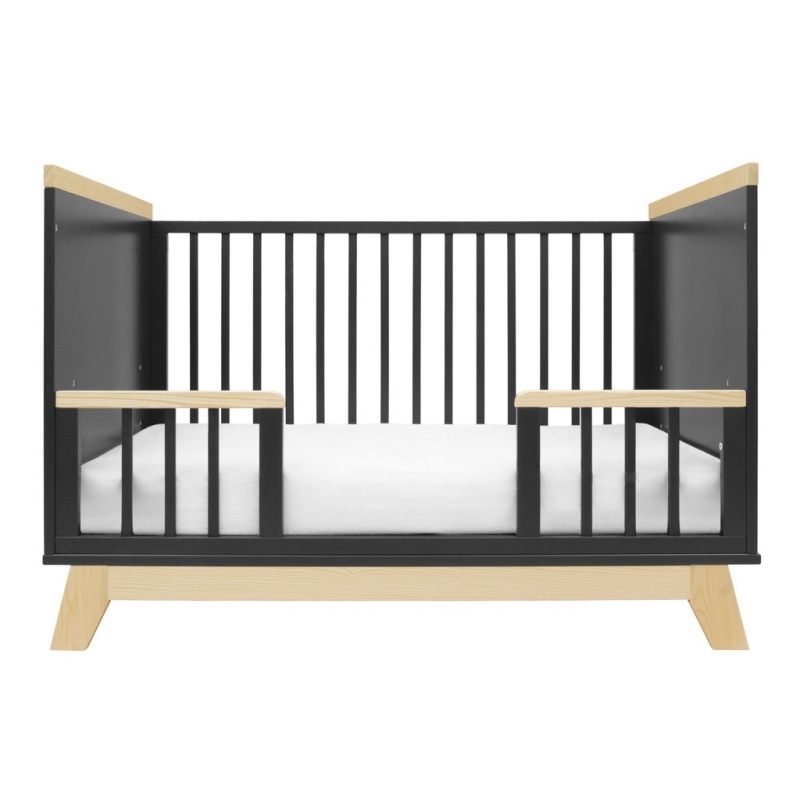 Detská postieľka so zábranou New Baby MARCUS 120x60 cm grafit/prírodná 3