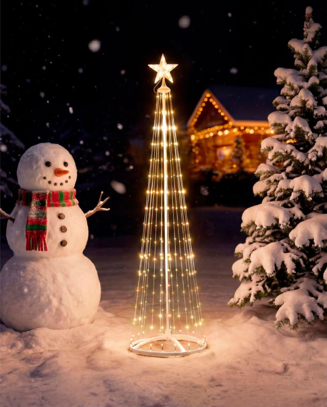 Dekorácia MagicHome Vianoce, stromček, 190xLED, teplá biela, plast-meď, 50x180 cm 1