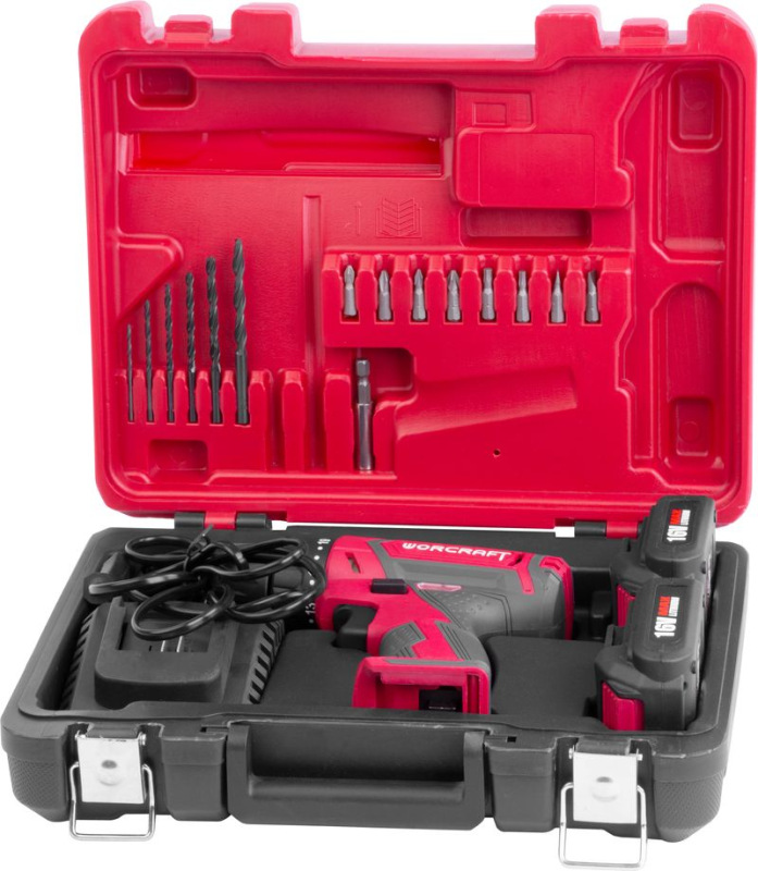 Skrutkovač Worcraft CD-16Li, 16V, 2x Li-ion 1.5Ah, kufrík 8