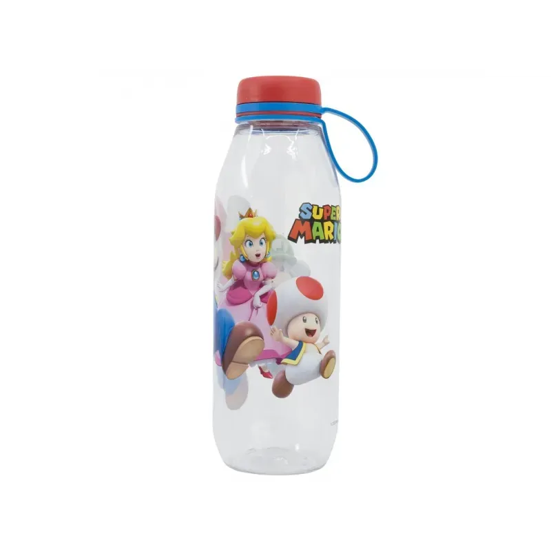 Plastová fľaša so silikónovým pútkom Super Mario, 650ml, 21486