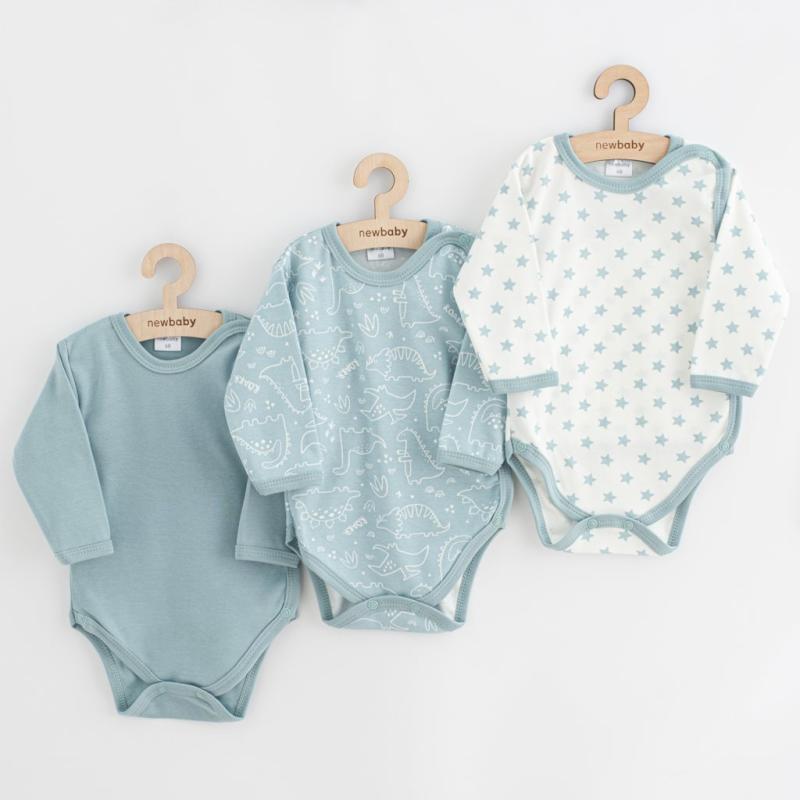 Dojčenské body celorozopínacie New Baby Classic II Dievča 3ks mätová 56 (0-3m)