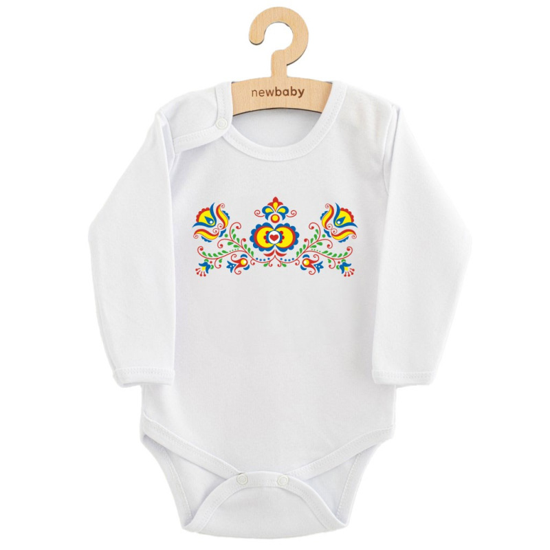 Detské body s potlačou New Baby Ľudový vzor 74 (6-9m) 2