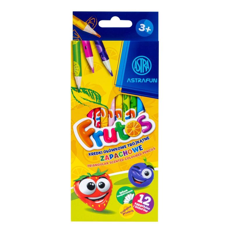 Trojhranné voňavé farbičky Frutos, 12 farieb, 312024002