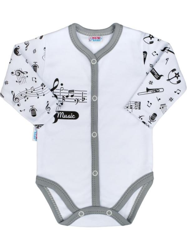 Dojčenské body celorozopínacie New Baby Music 56 (0-3m)