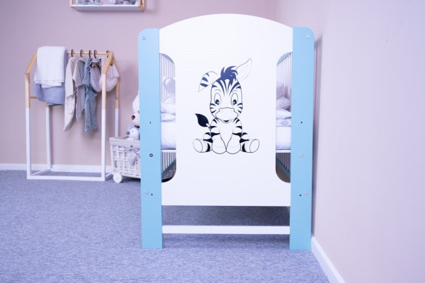 Detská postieľka New Baby ELSA Zebra bielo-mätová 2