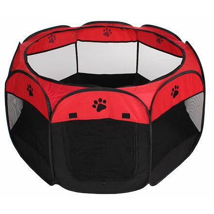 Pet Octagonal ohrádka pre psy červená-čierna 1