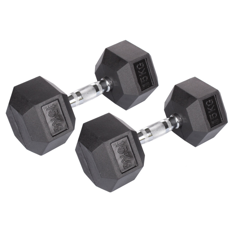 Hex Rubber Dumbell činka 1 pár