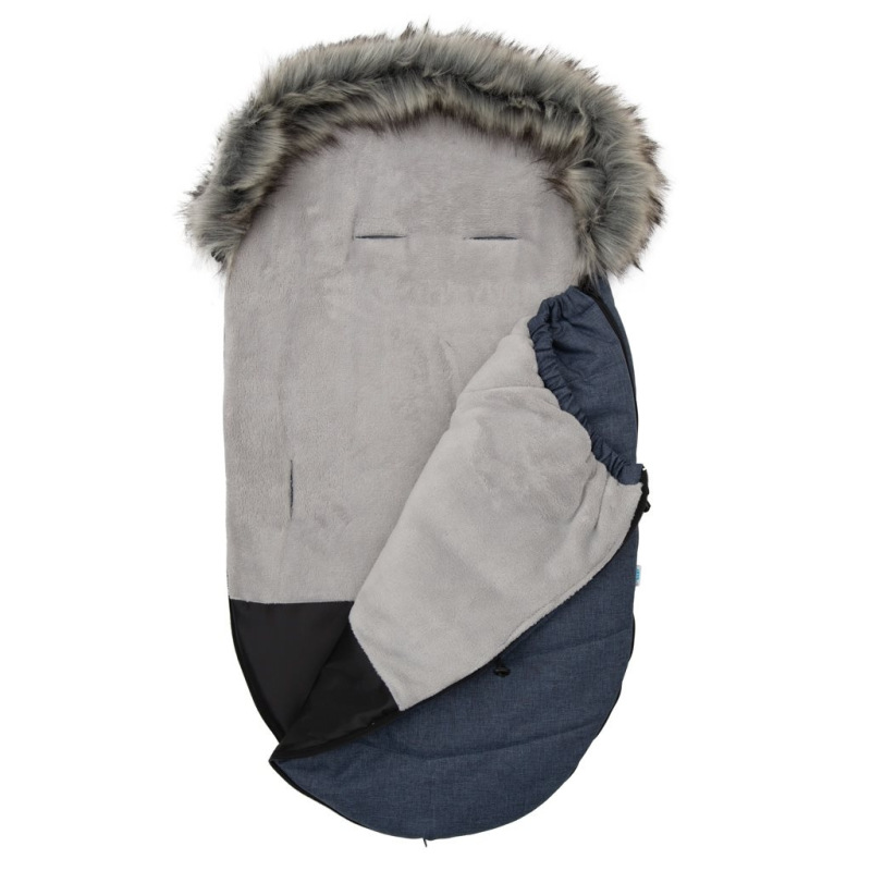 Detsky fusak NEW BABY s kožušinou tmavo modrý 1