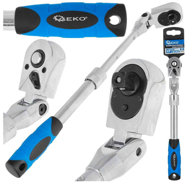 Račňa 3/8" teleskopická s kĺbom, 285-375 mm, GEKO