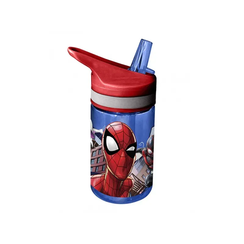 Plastová fľaša s výsuvnou slamkou SPIDERMAN, 400ml, SP16031