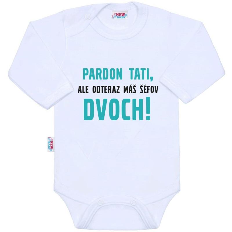 Body s potlačou New Baby Pardon tati,... máš šéfov dvoch! 86 (12-18m)