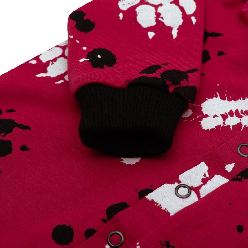 Dojčenský bavlnený overal s kapucňou a uškami New Baby Paw tmavo ružový 56 (0-3m)