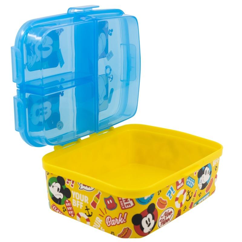 STOR Delený plastový box na desiatu XL, Mickey Mouse Fun-Tastic, 74399