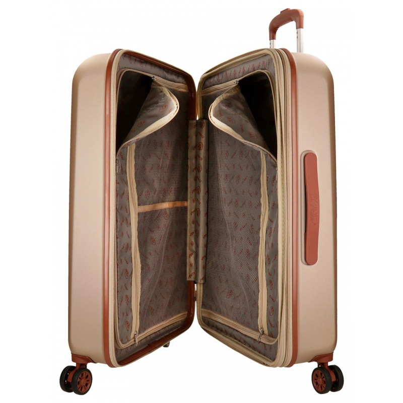 EL POTRO Ocuri Champagne, ABS Cestovný kufor 70x49x28cm, 81L, 5128827 (medium exp.) 4