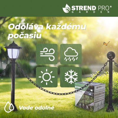 Lampa Strend Pro Garden, reťaz, ohrada, plot do záhrady, 2x solárne svietidlo, 1x LED, 16,5x16,5x71,