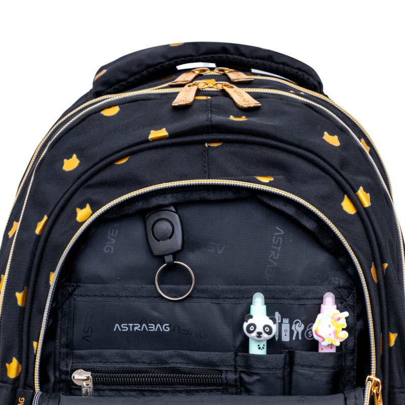 Školský batoh pre prvý stupeň AstraBAG FLUFFY KITTY BLACK, AB330, 502025021 6
